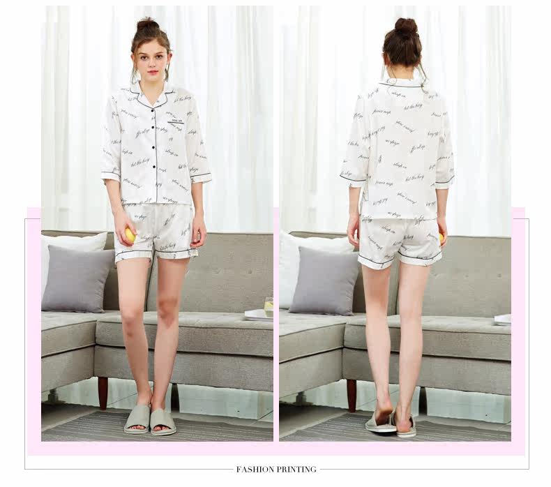 Pyjama pour femme en Coton à manches - Ref 2993661 Image 12