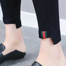 College Korean version of black tight elastic autumn womens school bottom small foot pencil season Han leggings color pencil