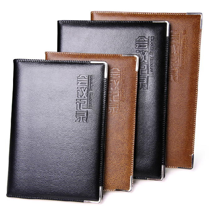 Joycomm Business Office Imitation Leather Minutes White Collar Notepad B5 Brief Grey Notebook Brown Daily Note