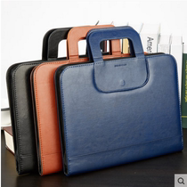 4S Store Sales Clip Manager Clip Hand Multifunction Folder Information Clip Leather Zipper Wrap Conference A4 Signing Benn