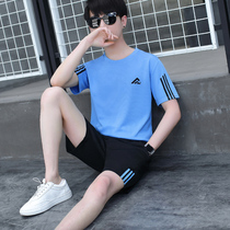 Summer pajamas mens ice wire summer thin sleeve 2021 new teenage junior middle school students summer clothes