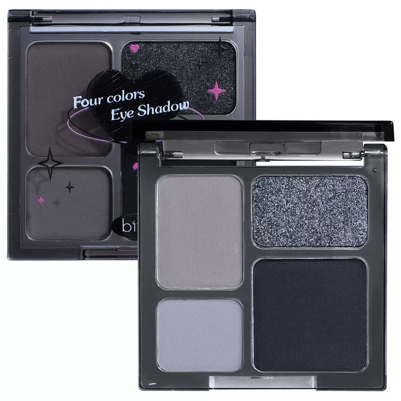 MAKEUP BIYA Bi Ya - холодный - холодный четыре - цветная палетка теней для век с жемчужной матовой текстурой, мерцающая низкая насыщенность, молочно-голубой серый дымчатый макияж