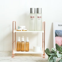 Desktop rack double-layer cosmetics storage rack ins bathroom small storage rack subnet red dormitory artifact