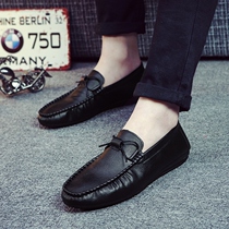 Summer Bean shoes Mens fashion trends Inn Wind One foot pedal Lazy People Driving Shoes Mesh Red 100 hitch Breathable Casual Shoes