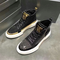 2022 spring new high help shoes mens fashion Han prints 100 hitch casual board shoes shake up the same shoes