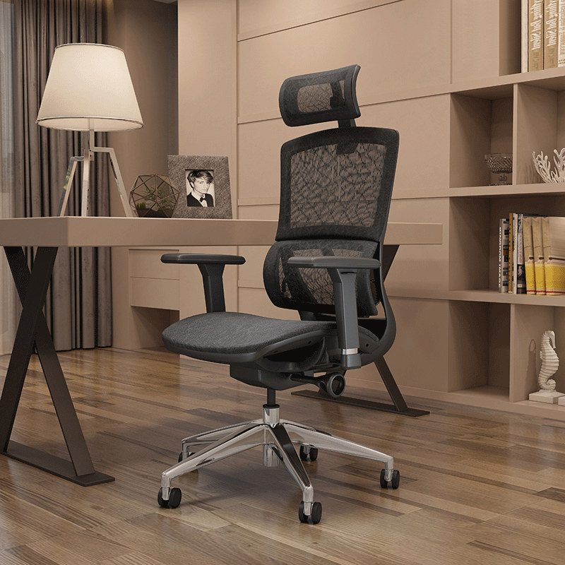 Shanghai Office Chair Head Office Chair Lift Computer Chair Headrest High Back Electric Race Chair Protection Waist Mesh Fabric Casual Chair