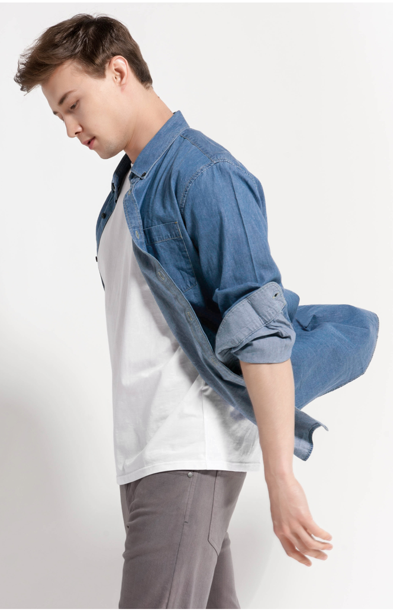 Vstarry 男士春季款 休闲牛仔衬衣外套 图2