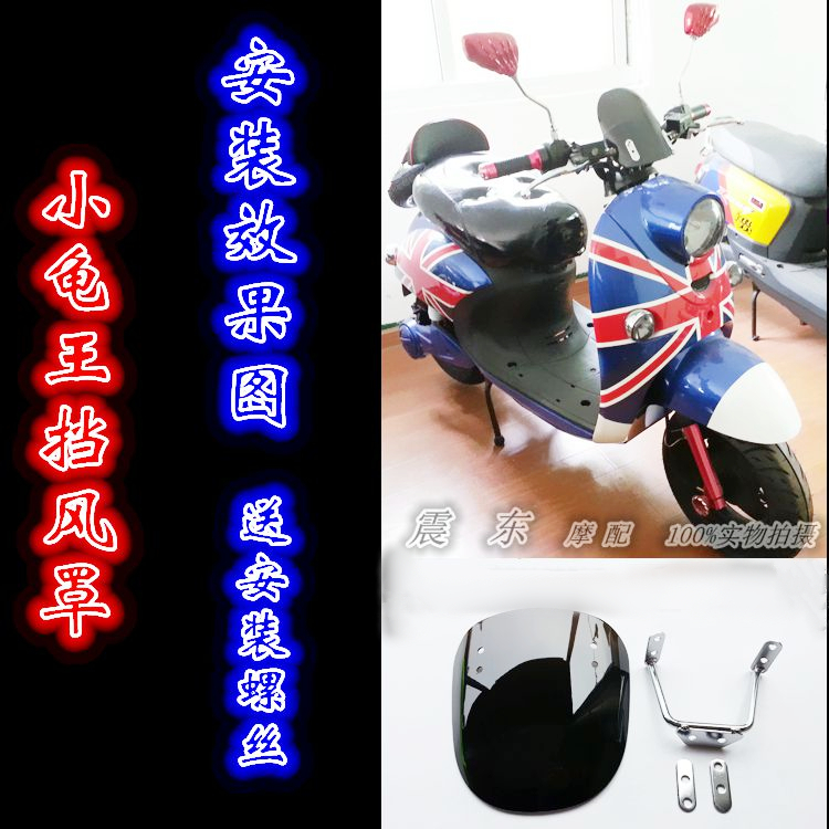 Rùa nhỏ vua đen phía trước kính chắn gió đạp xe máy điện phía trước kính chắn gió phía trước dụng cụ trang trí tấm kính chắn gió lead