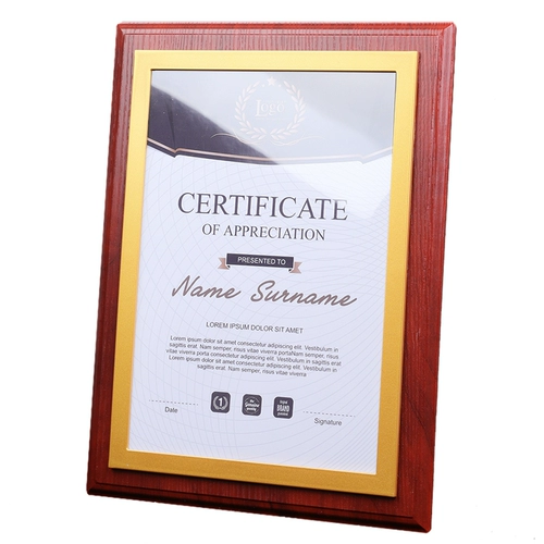 Магнитный сертификат коробка сплошной древесина авторизованная каркас монтажа с медалью висят A4 Лицензия на бумажную раму лицензии.