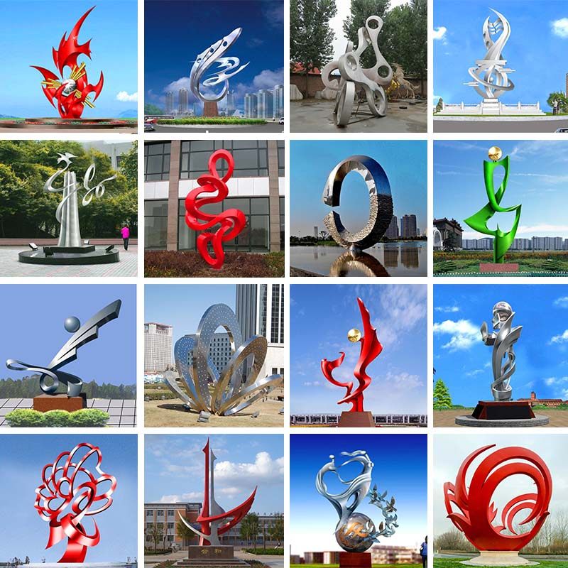 Custom abstract campus stainless steel sculpture garden outdoor landscape park large metal sculpture handicraft ornaments