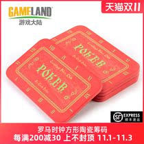 Game Continental Square Ceramic Chip Roman Clock No Face Value Square Pieces Square Bricks Texas Holdem Square