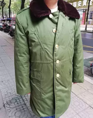 Old-fashioned cotton coat 87-style yellow medium-length cotton coat warm coat security coat Military coat