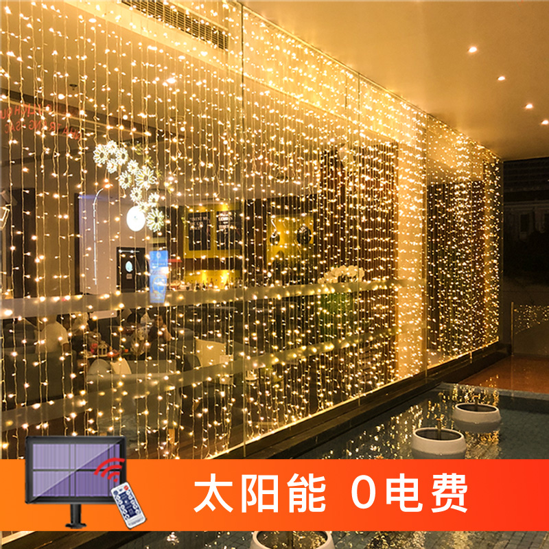 LED stars solar outdoor garden lights waterproof garden villa decorative lights with terrace balcony colored lights string