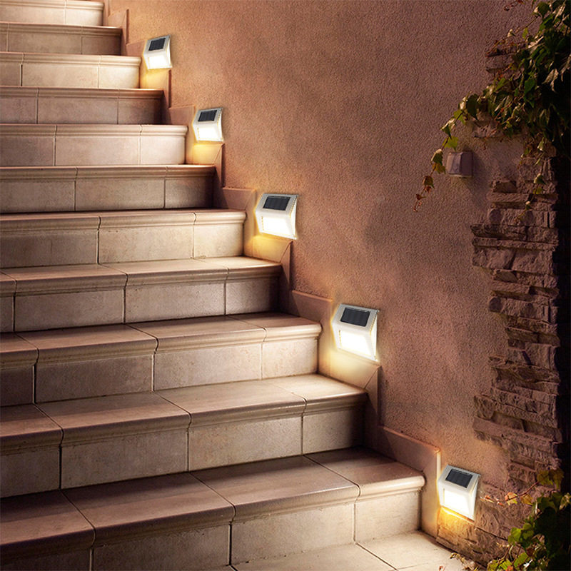 Solar Outdoor Garden Light Home Garden Villa Decorative Stair Ladder Ground Light Wall Light Step Induction Light
