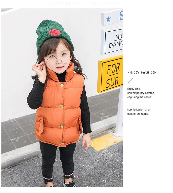 2018 trẻ em xuống áo vest cotton mùa đông dày cỡ lớn áo ấm nam và nữ trẻ em lớn mặc vest cổ đứng áo gile len cho bé sơ sinh