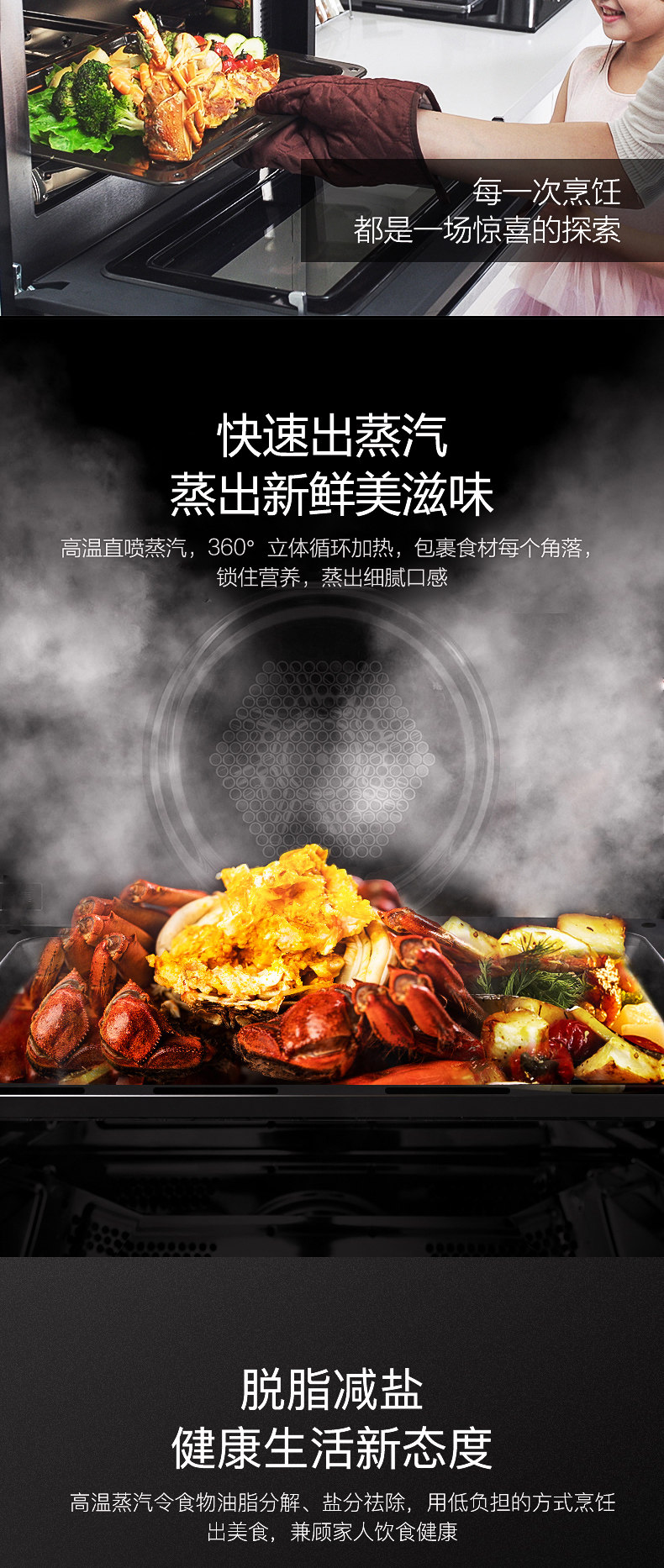 美的 TQN34FBJ-SA 嵌入式 蒸烤箱一体机 图2