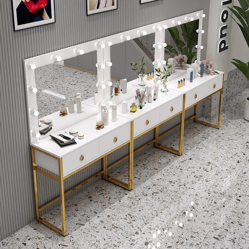 Net celebrity light luxury photo studio dresser with lamp Training school makeup table Barber beauty salon Bridal shop makeup table
