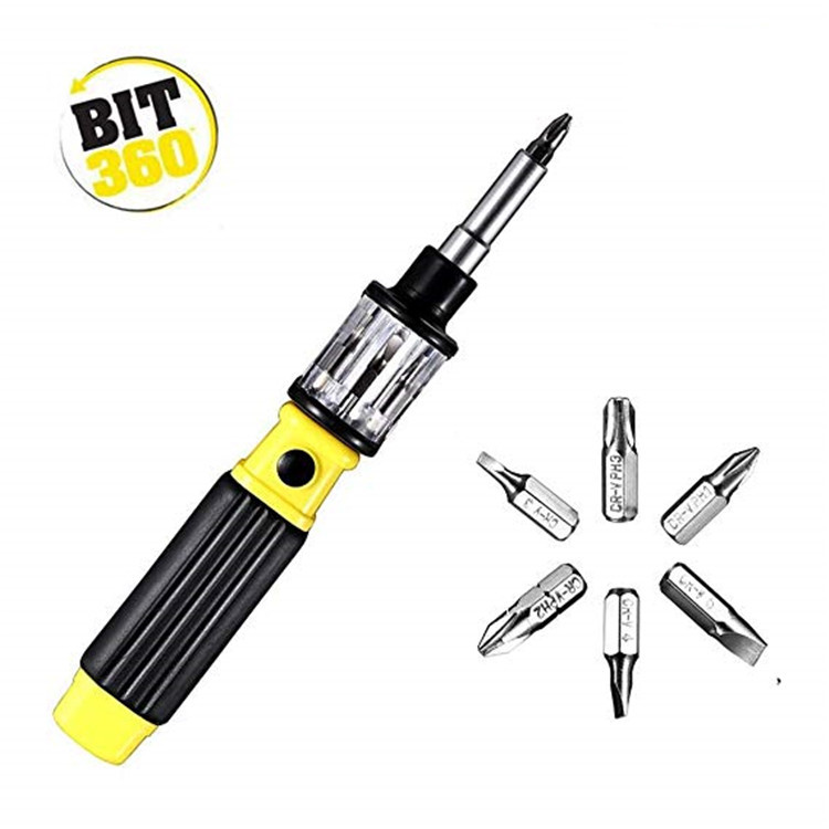 With magnetic household can quickly switch telescopic 6 in 1 multi-function rotary screwdriver screwdriver repair kit