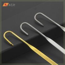 Metal bookmark rod accessories Ruyi shaped letter opener copper iron thread hook hanging hole bookmark rod blank semi-finished product