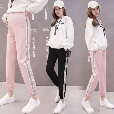 Pregnant women pants autumn clothes 2021 New wear Fashion pants tide mom casual pants spring and autumn pregnant women belly pants