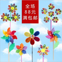 Promotional gifts Colorful wooden windmill activity set decoration Diy handmade windmill stall Hot sale traditional toys