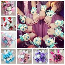 Korean wrist flower Bride bridesmaid sister group Foam wrist flower corsage Wedding supplies Children dance hand flower