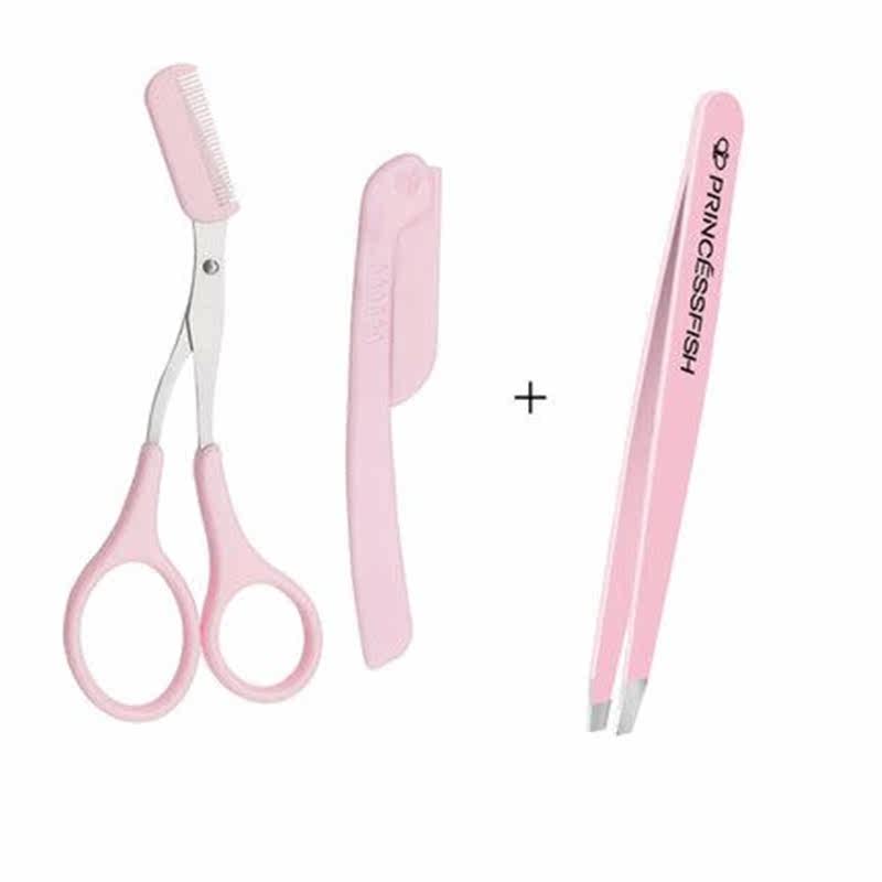 修眉剪刀带眉梳套装初学者安全型眉毛修剪器化妆美容工具