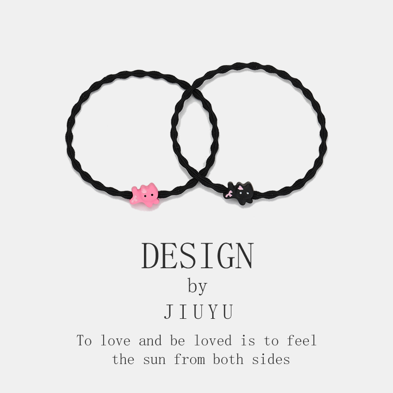 Couple's Elastic Hair Ties, Simple and Cute Hair Ropes, Cat Hair Ties, Korean Style Hair Accessories, Exclusive Small Hair Bands for Boyfriends Couple's Elastic Hair Ties, Simple and Cute Hair Ropes, Cat Hair Ties, Korean Style Hair Accessories, Exclusive Small Hair Bands for Boyfriends