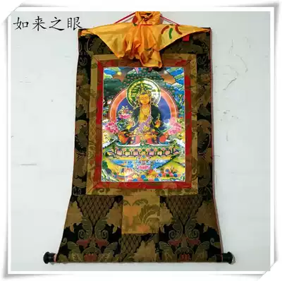 Hand-woven cloth high-end (bronzing)Thangka Buddha statue Jizo Bodhisattva length 127cm antique craft