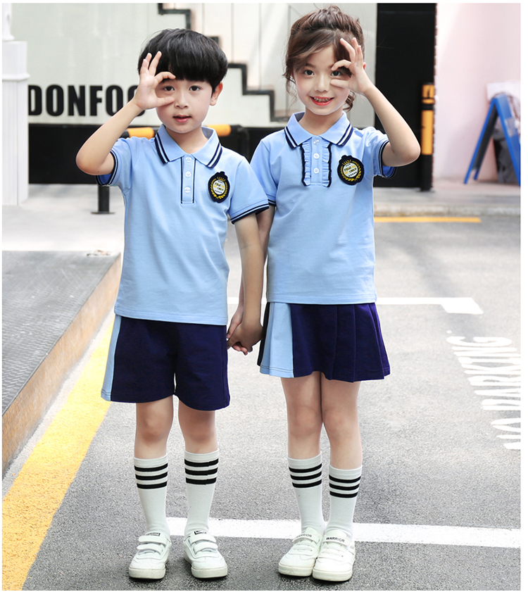 Quần áo mẫu giáo mùa hè tốt nghiệp cotton tay ngắn lớp trẻ em dịch vụ tùy chỉnh đồng phục gió trường tiểu học Anh phù hợp - Đồng phục trường học / tùy chỉnh thực hiện váy đầm trẻ em 13 tuổi