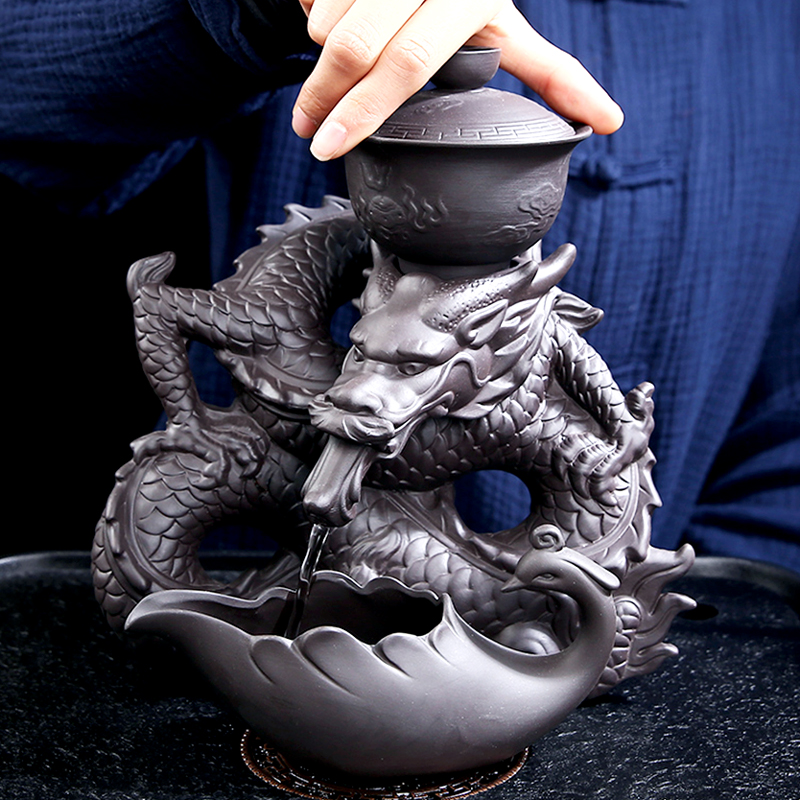 Sloth tea set Semi fully automatic Purple Sand Kongfu Tea With Ceramic Teapot Tea Cup Suit Home Stone Grinding Tea Maker