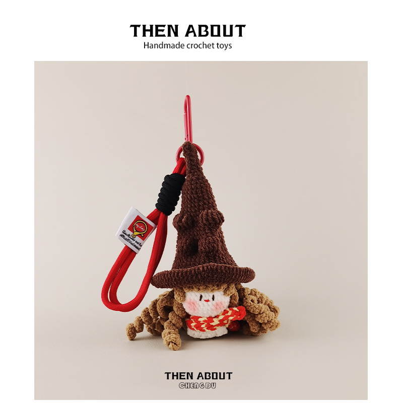 Thenabout Magic Academy Hermione Hand-Crocheted Doll Bag Pendant Bag Decoration Keychain Gift Thenabout Magic Academy Hermione Hand-Crocheted Doll Bag Pendant Bag Decoration Keychain Gift