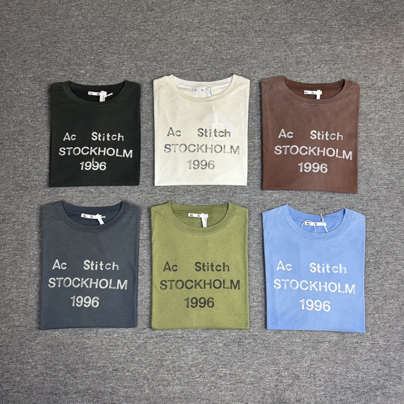 In-Stock Ceiling Ac Style 1996 Letter Print Cotton-Linen Blend Stitch Thin Long-Sleeve T-Shirt for Men and Women