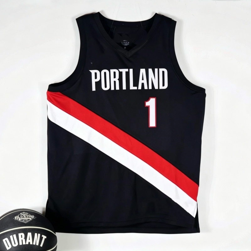 American Version of the Portland Trail Blazers No. 1 Lillard Yang Hansen Sharp Ja Morant Jersey No. 4 Sohan City Basketball Uniform