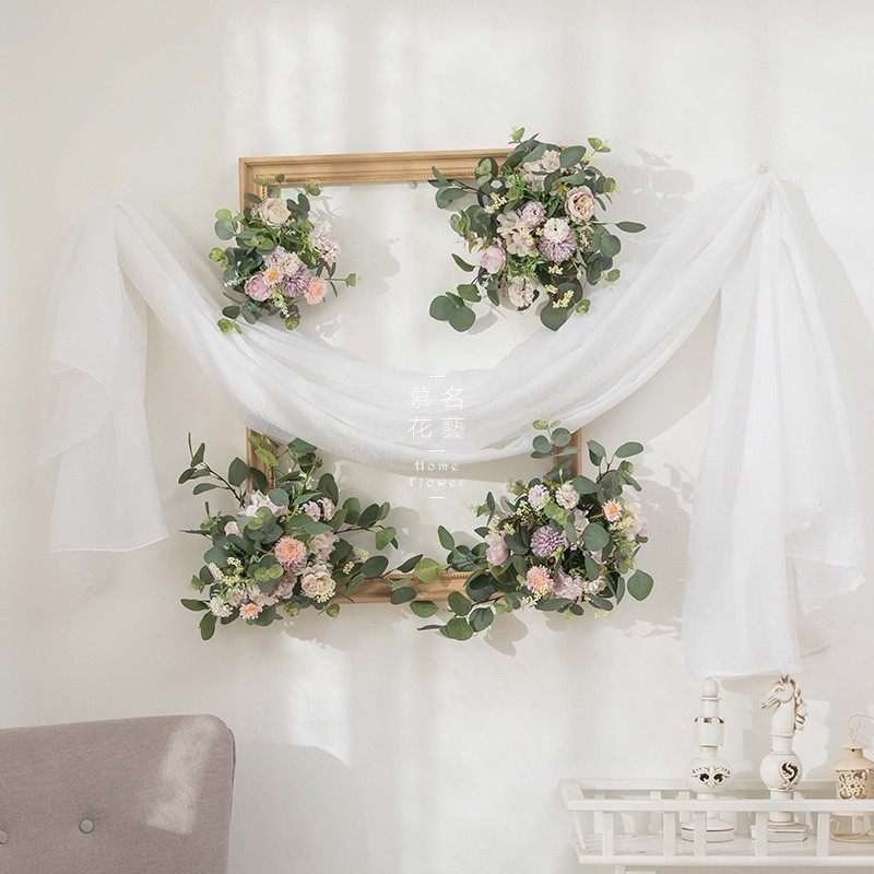 Artificial flower wall decoration flower fake flower photo frame flower combination wall decoration flower home living room shop wall wall hanging wall flower