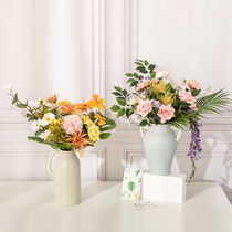 Simulation flowers take the floral creativity brief Nordic Fashion Ceramic Vase Floral Suit Living Room Table Decoration Furnishing