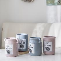 Pink ceramic vase home decoration ornaments simulation flower dried flower arrangement flower arrangement indoor living room desktop decoration