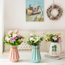 Fake flower emulation floral suit floral home dining room table living-room furnishing decorated silk flower small frescoed vase flower arrangement pendulum piece