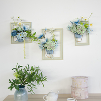 Pastoral simulation flower three-dimensional photo frame floral decoration living room TV background wall wall decoration fake flower potted wall hanging