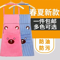 New Summer Cute Fashion Apron Korean version Cartoon Network Red Kitchen Cook comfortable and breathable working waistline anti-fouling