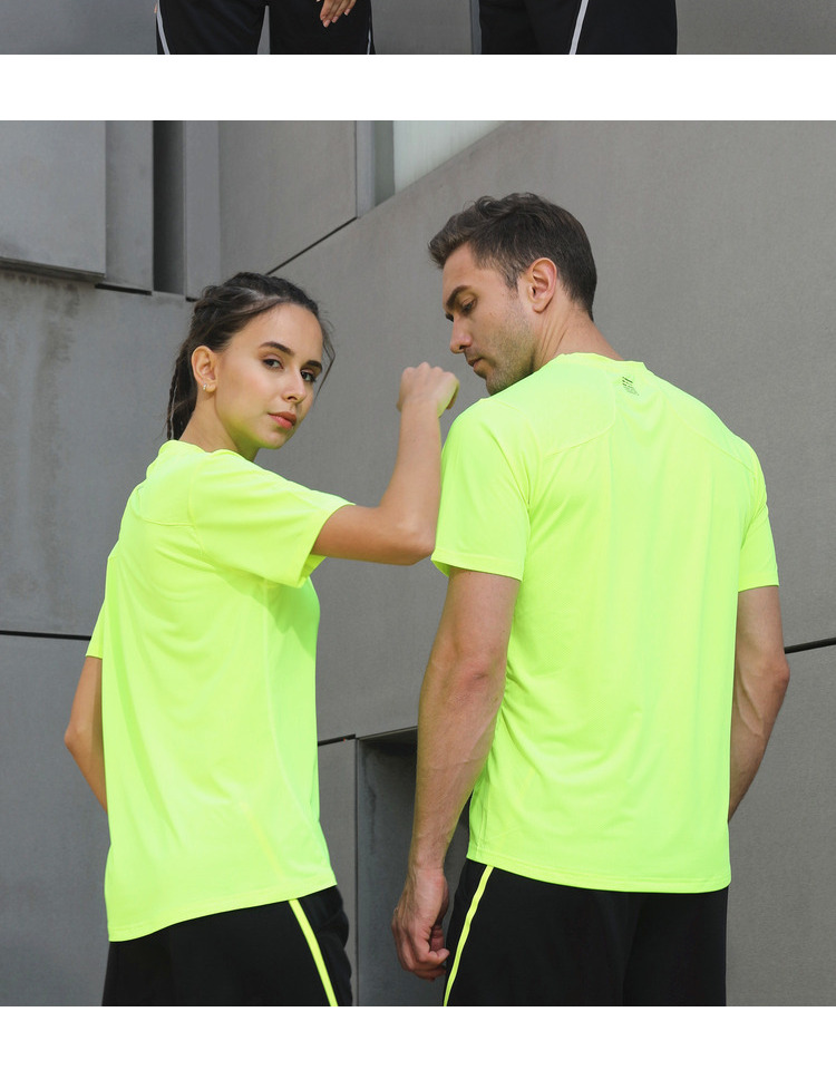Nhanh chóng làm khô t-shirt ngắn tay áo nam giới và phụ nữ cha mẹ và con mặc vòng cổ thoáng khí nửa tay lỏng lẻo chạy quần áo phần mỏng quần áo thể dục áo thun dài tay the thao nam