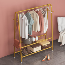 Light luxury hanging clothes rack Floor-to-ceiling bedroom drying rack Household hanging clothes rod Balcony dormitory folding cool drying clothes rack