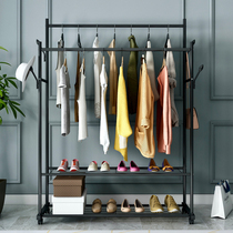Simple hanger Floor-to-ceiling bedroom coat rack Multi-function drying clothes rod storage household indoor cool clothes rack