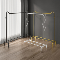 Simple clothes hanger floor folding bedroom clotheshorse Home hanging clothes hanger Balcony Single Pole Indoor Sunning Rack