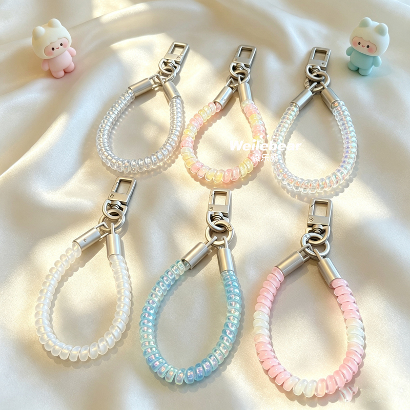 Micro Bear Colorful High Elasticity Phone Strap Hand Chain Macaron Gradient Anti-Loss Wristband Phone Cord Micro Bear Colorful High Elasticity Phone Strap Hand Chain Macaron Gradient Anti-Loss Wristband Phone Cord