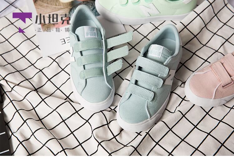 Giày New Balance / NB đuôi xanh Velcro giày nam và nữ giày vải AM210VPK VWR VBL VWG - Dép / giày thường giày thể thao trắng