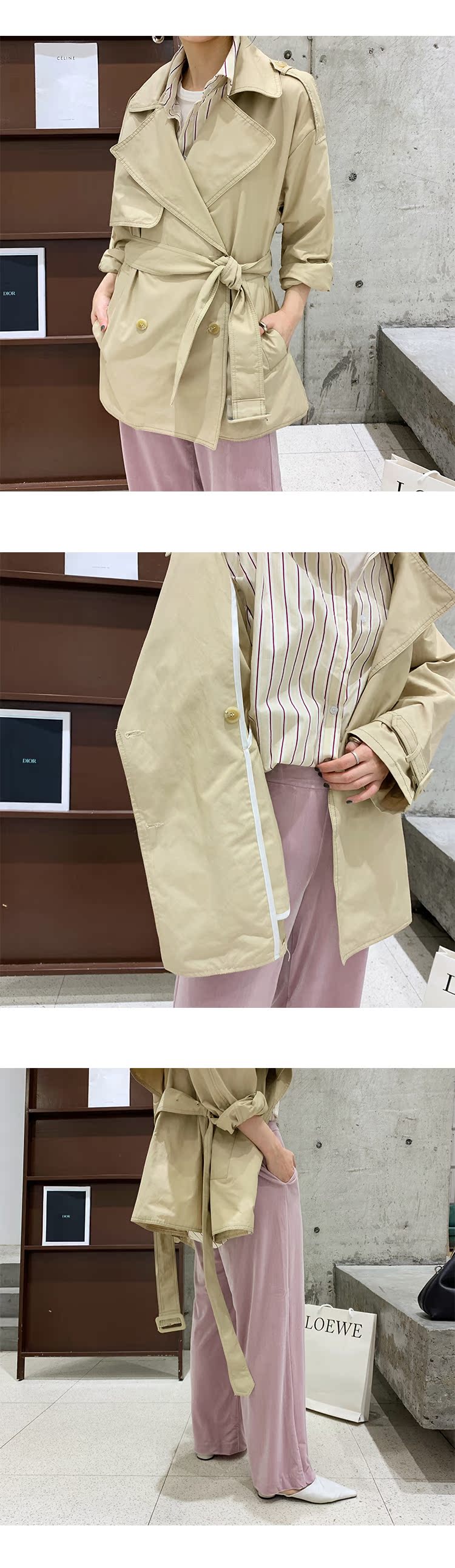 Yêu mùa thu Thời trang Hàn Quốc Phụ nữ Hàn Quốc 2019 thắt lưng lớn trong chiếc áo khoác dài áo gió W3593 điểm đặc biệt - Trench Coat mẫu áo khoác nữ đẹp
