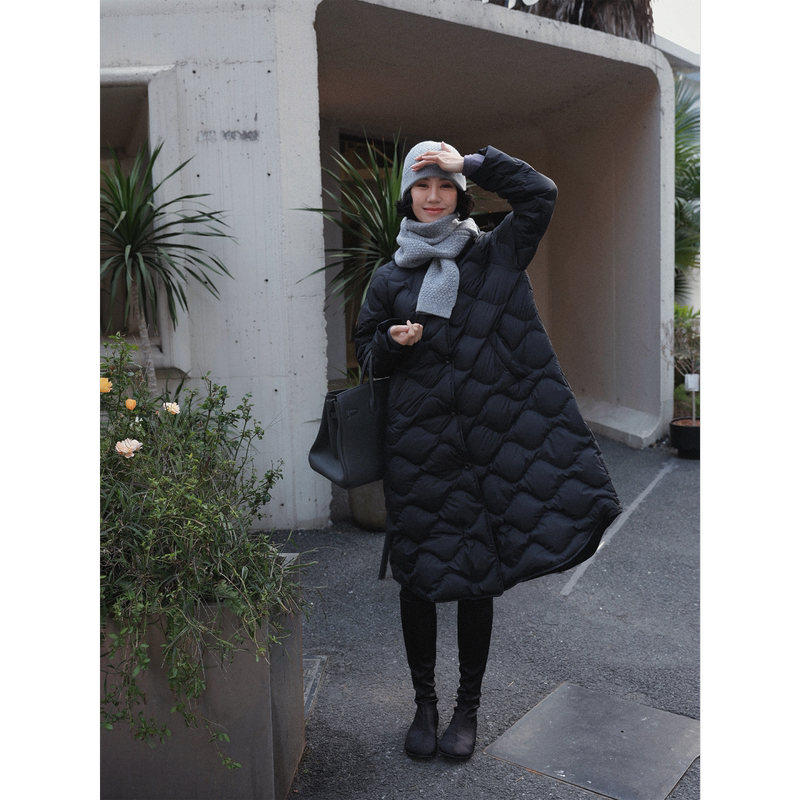 Clearance Sale Tt Designer [Beethoven's Night] Mid-Length White Goose down Lapel down Jacket