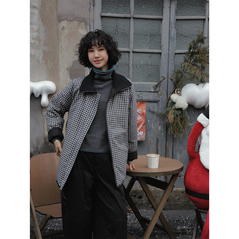 Clearance Sale Tt Designer [Ink Painting] Reversible Quilted Goose down Jacket Thickened down Coat
