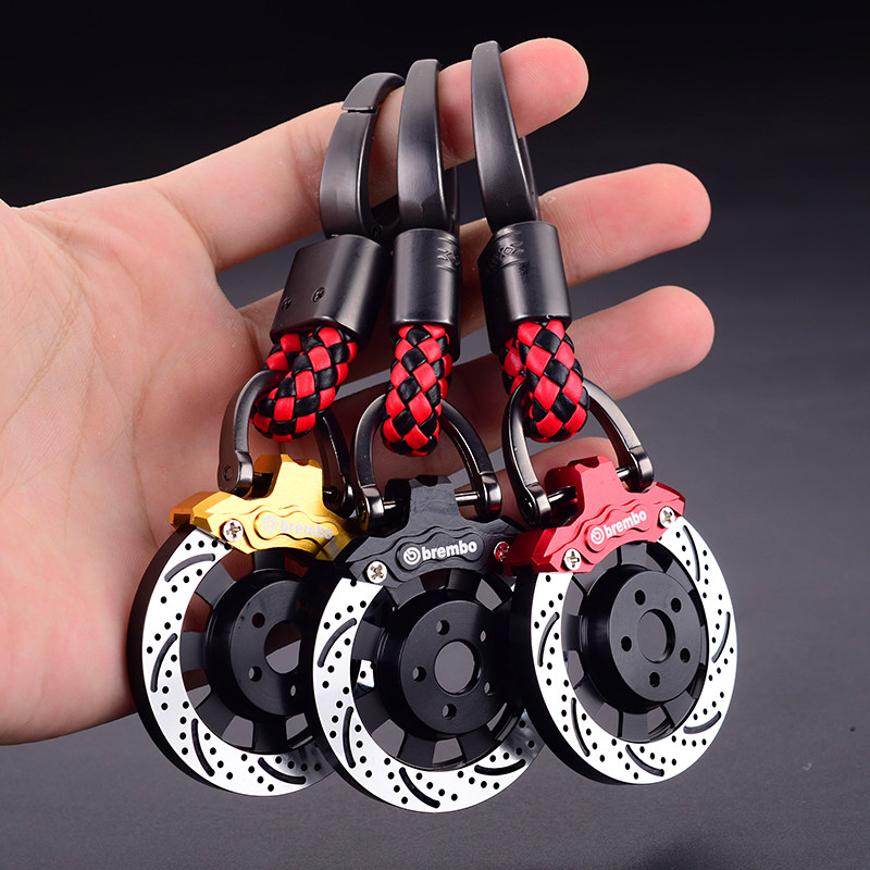 shocktiger tide brand modified car alloy disc brake keychain creative personality metal pendant pendant jewelry